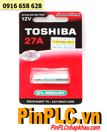 Pin Toshiba A27 (27A,A27S,27AE, DL27, LR27) Alkaline chính hãng _Vỉ 1viên